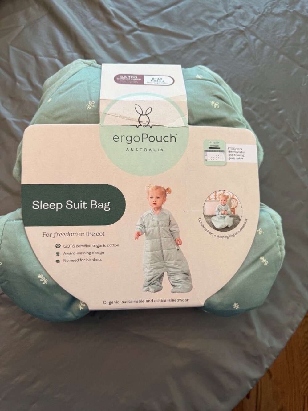 organic cotton sleep suit bag NWT